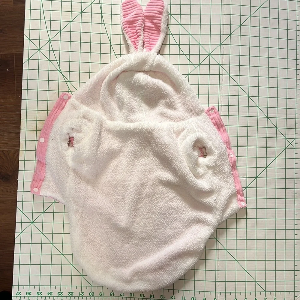 NWT dog bunny costume Dog Cat Ribbed pink with white fleece Halloween costume